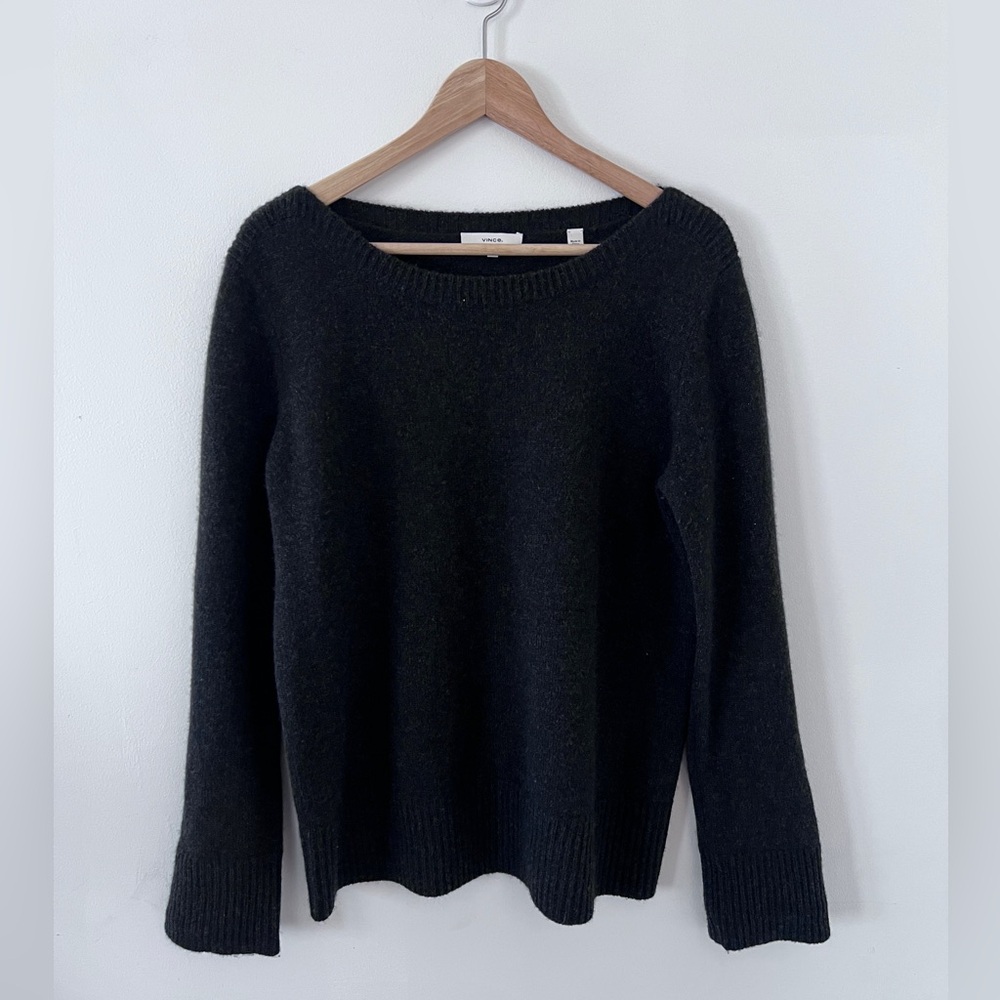 Vince Women's Black Cashmere & Wool Crew Neck Sweater